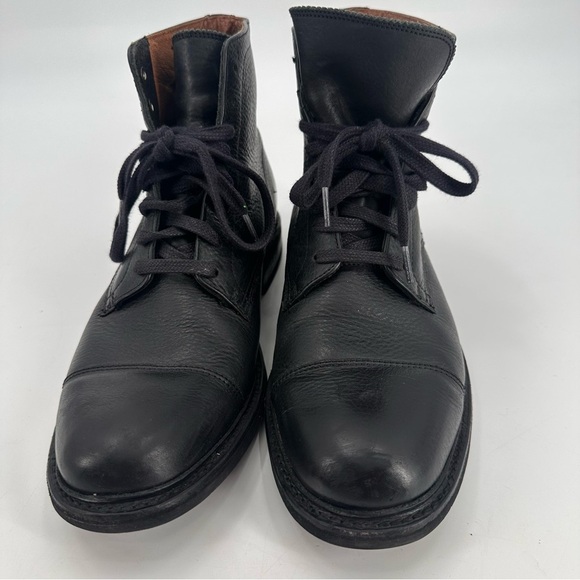 FRYE Black Leather Lace Up Boots Men’s Size 9.5 - Picture 2 of 6